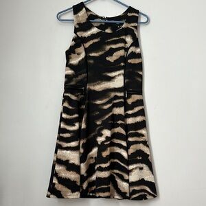 Massimo exotic animal print fit and flare dress with zipper detail size M
